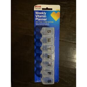 NEW CVS Weekly Vitamin Pill Planner Large Push Button Locking